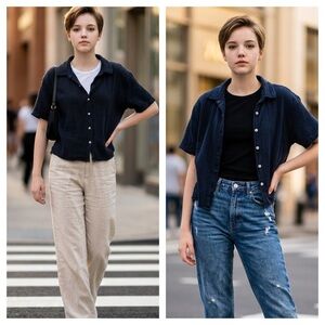 PacSun Dark Blue Button Down Shirt